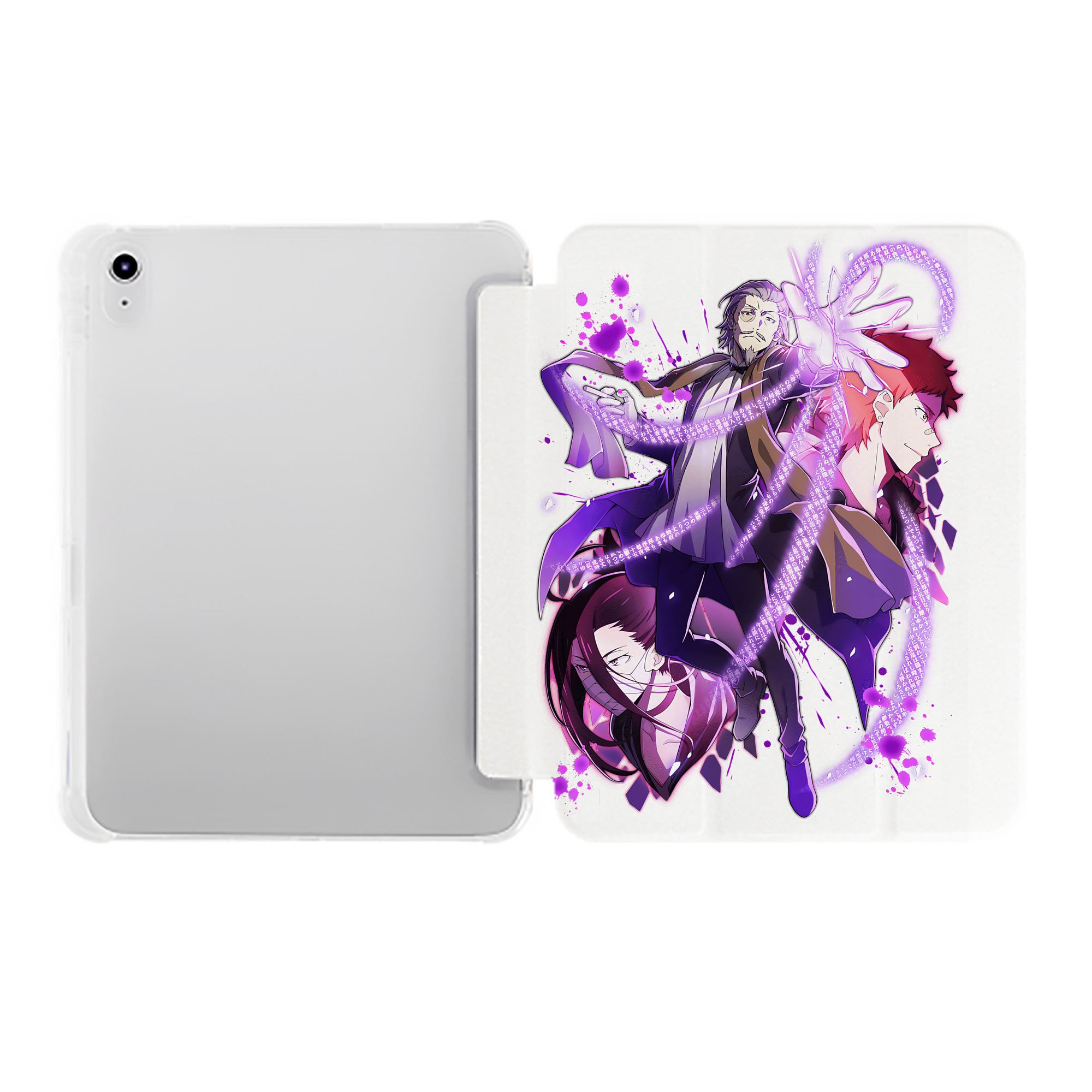 （画像用） 文豪ストレイドッグス Bungo Stray Dogs IPad ケース ペン収納付き 三つ折りスタンド PUレザー×シリコン 対応機種9.5/10.5/10.9インチ